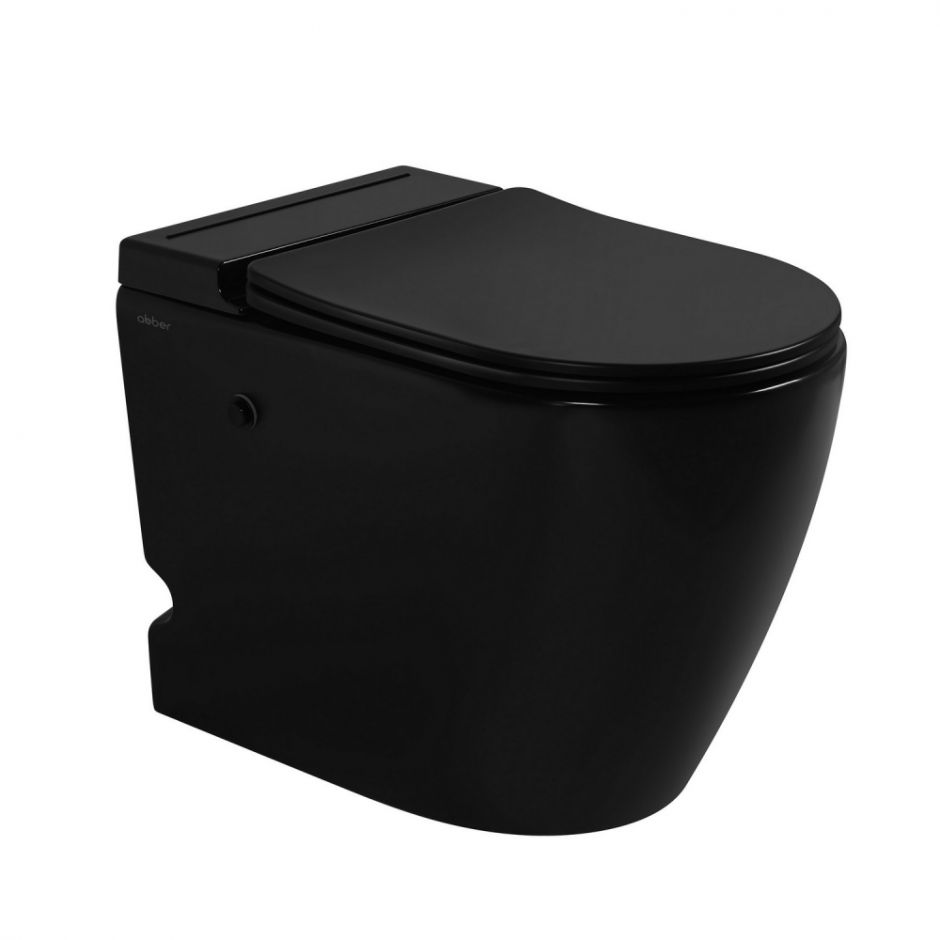 Изображение Унитаз ABBER Bequem AC1115PMB приставной черный матовый с импульсным смывом