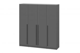БЕРГЕН ШК-2000 Шкаф (без зеркал) (ш2000*г520*в2200мм), Серый графит