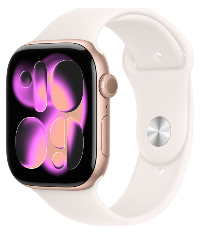 Apple Watch Series 11, 46 mm, Rose Gold Aluminium Light Blush Sport Band M/L