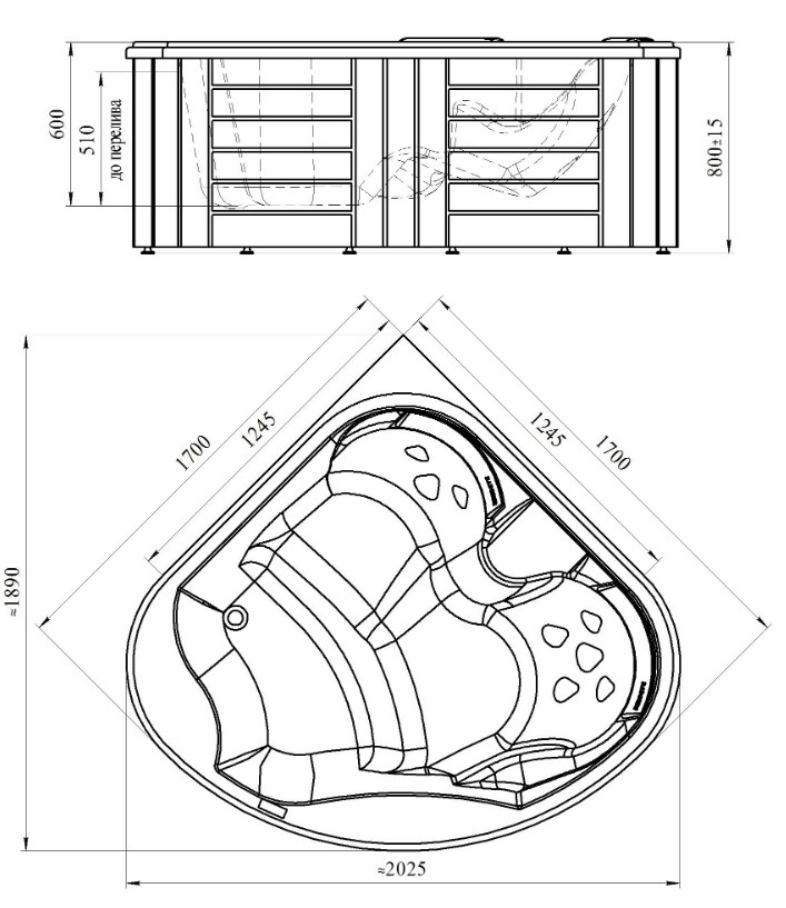 Мини-бассейн Radomir Корнелия 1-30-0-0-0-164Б 170х170 ФОТО