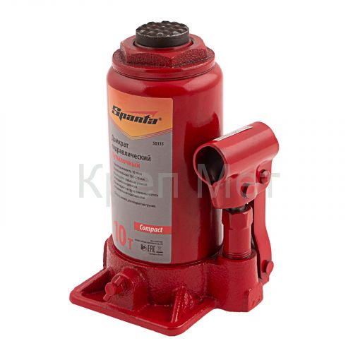 Домкрат гидравлический бутылочный 10 т, h подъема 190-370 мм Sparta Compact