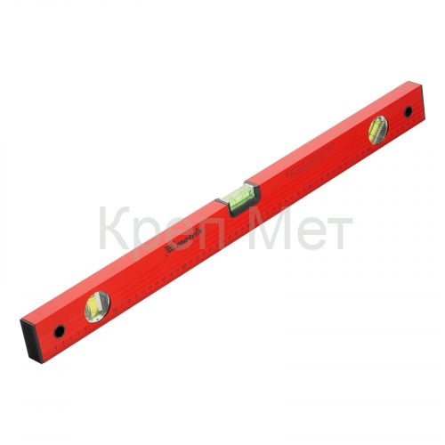 Уровень алюминиевый, 600 мм, 3 глазка, красный, линейка Matrix