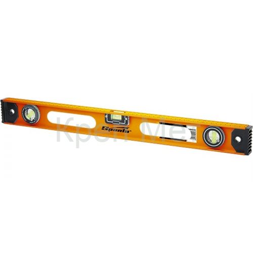 Уровень алюминиевый "Рельс", 1000 мм, 3 глазка (1 поворотный) Sparta