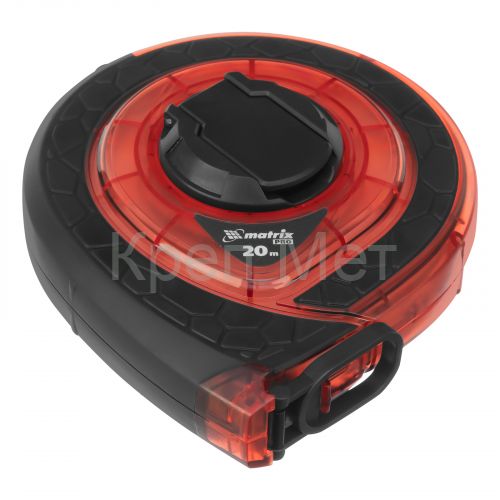 Рулетка геодезическая 20 м х 15 мм, закрытый корпус, фибергласовая лента, двусторонняя шкала, Pro Matrix