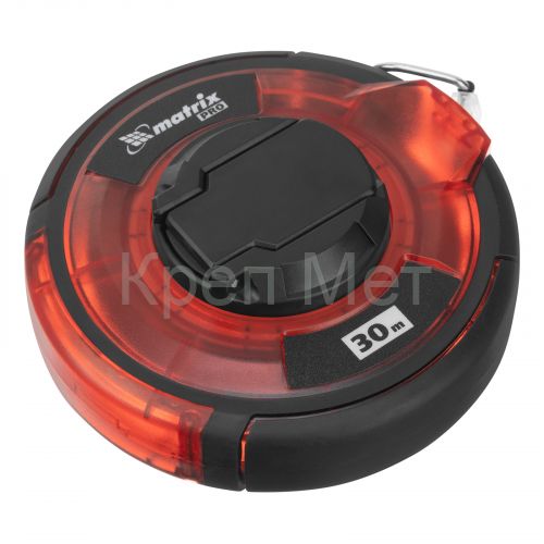 Рулетка геодезическая 30 м х 12,5 мм, закрытый корпус, стальная лента, односторонняя шкала, Pro Matrix
