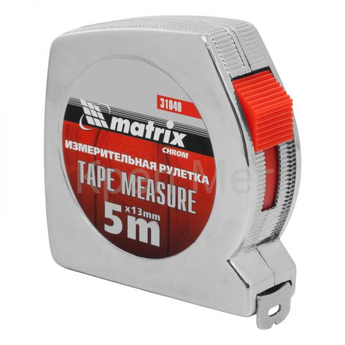 Рулетка Chrom,5 м x 13 мм,хромированный корпус Matrix