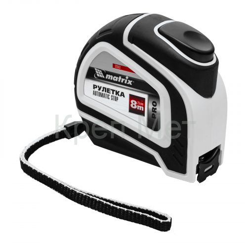 Рулетка Autostop,8 м х 25 мм,двухкомпонентный корпус,автоматическая фиксация,Pro Matrix