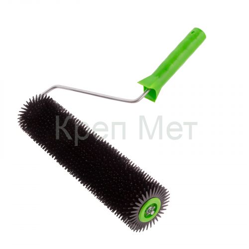 Валик игольчатый для наливных полов с ручкой, острая игла, 300 мм Сибртех