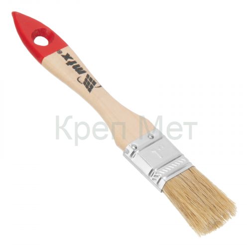 Кисть плоская "Стандарт" 1" (25 мм) натуральная щетина, деревянная ручка MTX