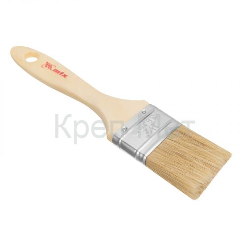 Кисть плоская "Евро" 1.5", натуральная щетина, деревянная ручка MTX