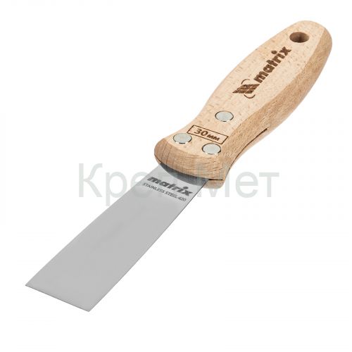 Шпательная лопатка из нержавеющей стали, 30 мм, буковая рукоятка, EFP Matrix