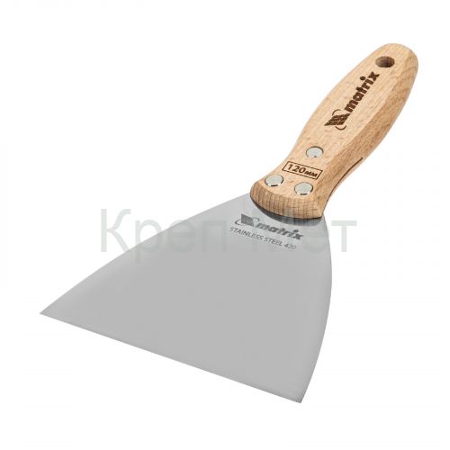 Шпательная лопатка из нержавеющей стали, 120 мм, буковая рукоятка, EFP Matrix
