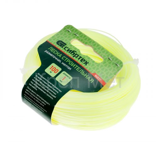 Леска строительная, 100 м, D 1 мм, цвет желтый Сибртех