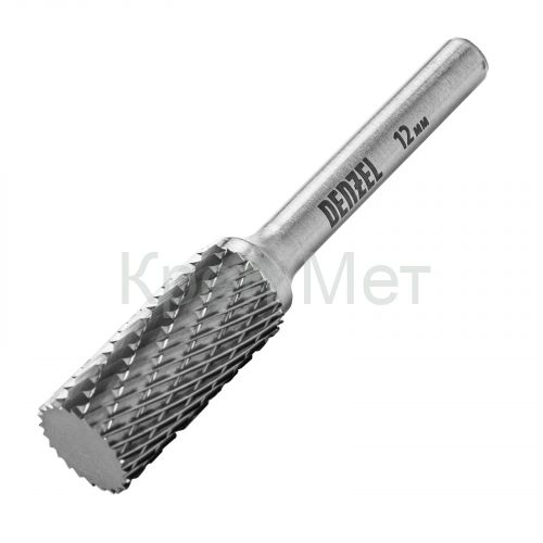 Борфреза по металлу твердосплавная, цилиндрическая, тип-А, 12 мм Denzel