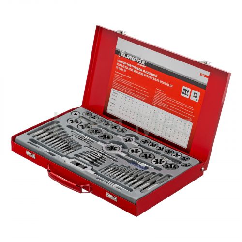 Набор метчиков и плашек М2-М20, 65 шт, металлический кейс Matrix