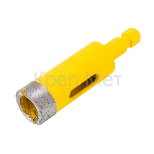 Сверло алмазное по керамограниту, 20 мм, мокрая резка, трехгранный хвостовик Denzel