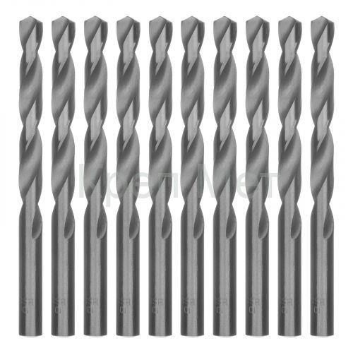 Сверло по металлу, 10 мм, полированное, HSS, 10 шт, цилиндрический хвостовик Matrix