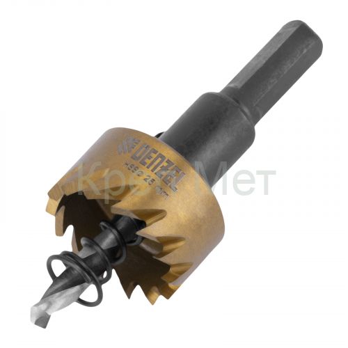 Коронка по металлу HSS, 25 мм, нитридтитановое покрытие Denzel