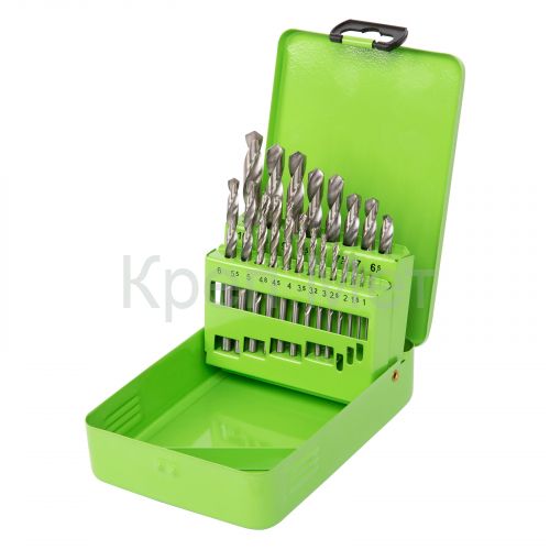 Набор сверл по металлу, 1-10 мм, (через 0.5 мм +3.2 и 4.8 мм) HSS 21 шт, металлический бокс, цилиндрический хвостовик Сибртех