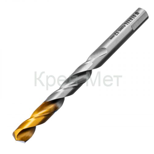Сверло спиральное по металлу 12 x 151 мм, Р6М5, Golden Tip  Denzel
