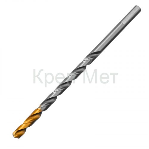 Сверло спиральное по металлу 6 х 139 мм, Р6М5, Golden Tip, удлиненное Denzel