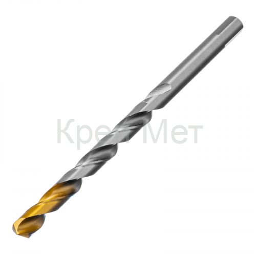 Сверло спиральное по металлу 12 x 205 мм, Р6М5, Golden Tip, удлиненное Denzel