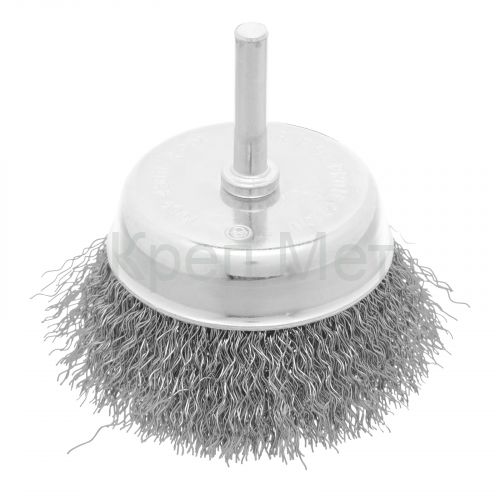Щетка для дрели, 75 мм, "чашка" со шпилькой, витая проволока Сибртех