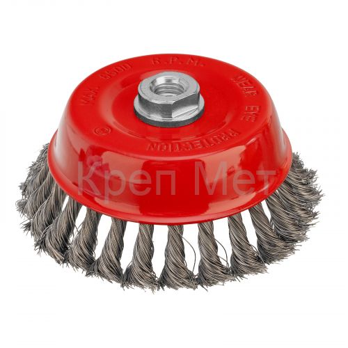 Щетка для УШМ, 125 мм, М14, "чашка", крученая проволока 0.35 мм Matrix