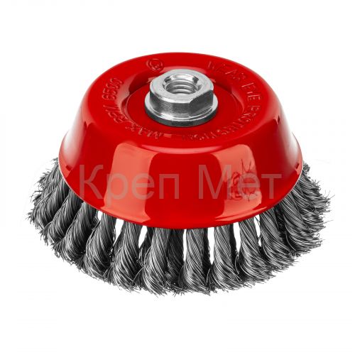 Щетка для УШМ, 125 мм, М14, "чашка", двухрядная, крученая проволока 0.35 мм Matrix