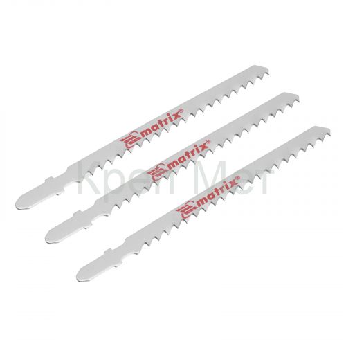 Полотна для электролобзика по дереву, 3 шт, 90 х 4 мм, HCS, EU- хвостовик Matrix
