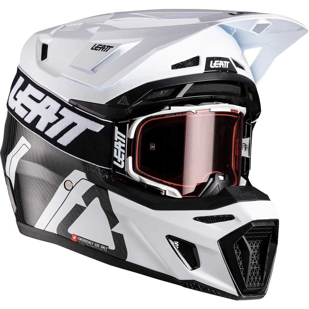 Leatt Kit Moto 9.5 V26 Carbon/White (2026) шлем + очки Leatt Velocity 6.5 Iriz