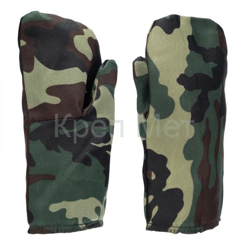 Рукавицы зимние, защита от пониж температур и мех воздействий, утеплитель ватин, камуфляж Сибртех