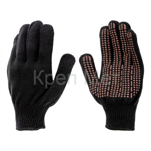 Перчатки трикотажные, акрил, ПВХ гель, "Протектор", черны, оверлок Сибртех