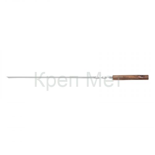 Шампур угловой, 650 x 12 x 1,5 мм, с цельной деревянной рукояткой, нержавеющая сталь, Camping Palisad
