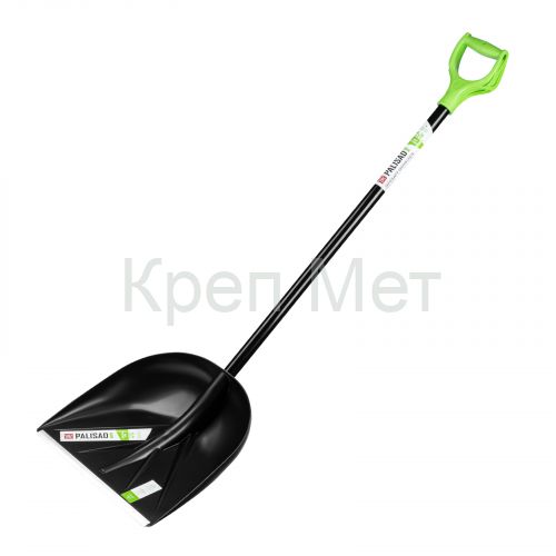 Лопата для уборки снега пластиковая, 400х417х1390 мм, алюминиевый черенок Palisad