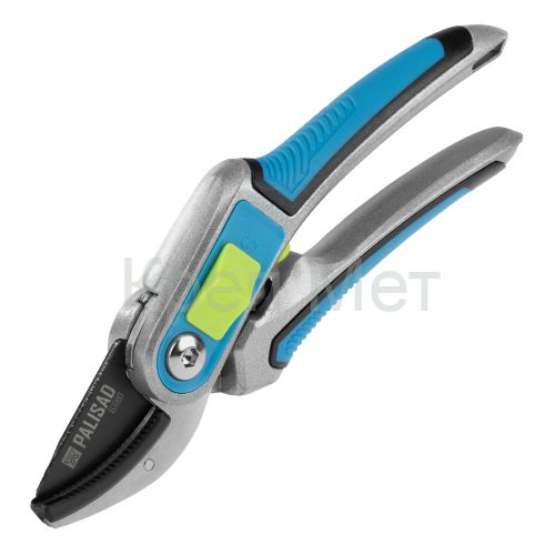 Секатор с наковальней, 215 мм, регулировка захвата, трехкомпонентные рукоятки, LUXE Palisad