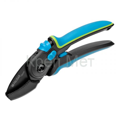 Секатор с наковальней, 220 мм, регулировка захвата, трехкомпонентные рукоятки, Luxe, Palisad