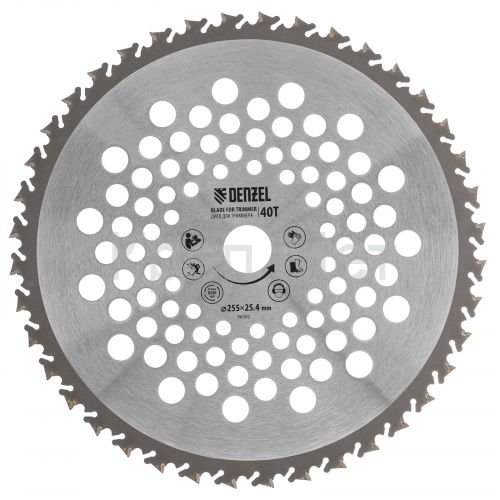 Диск для триммера , 255 х 25,4 40 зубов, Anti-Kick Denzel