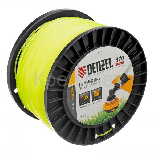 Леска для триммера квадрат 1,6мм х 370м, на DIN катушке FLEX CORD Denzel