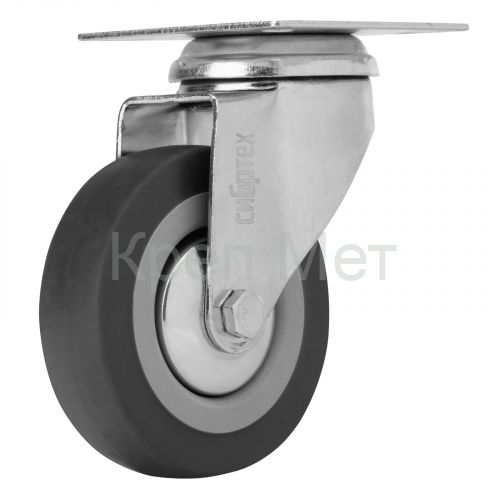 Колесо поворотное D 75 мм, крепление  платформенное Сибртех