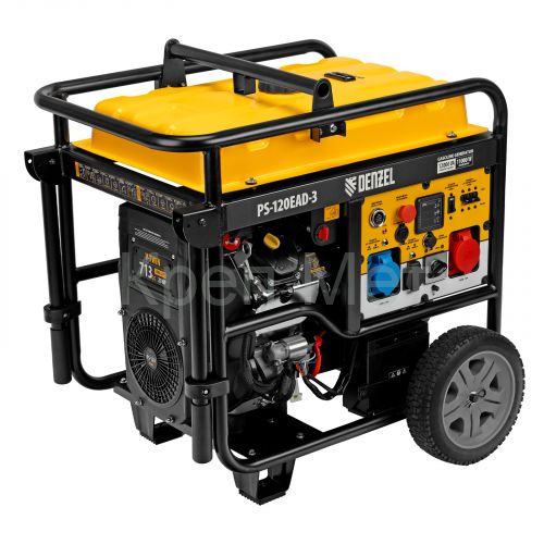 Генератор бензиновый PS-120EAD-3, 12 кВт,230/400 В, 40л, разъем ATS,перекл.режима,эл.старт Denzel