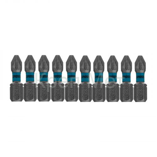 Бита торсионная PZ2 x 25 мм, для ударных шуруповертов, 10 шт. Gross