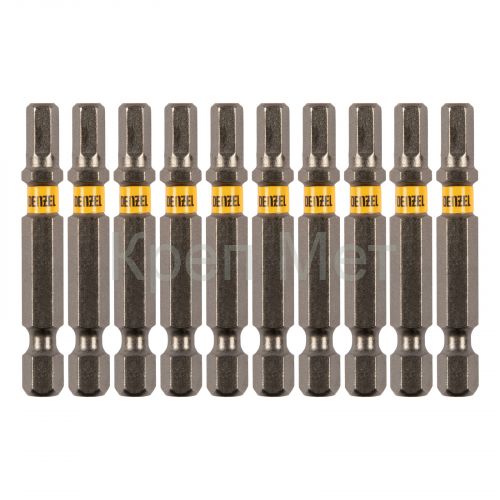 Бита HEX 5х50, сталь S2, шестигранный профиль, 10 шт. Е 6,3 Denzel