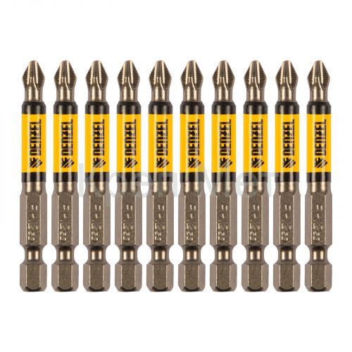 Бита PH2х60, сталь S2, цилиндр., 10 шт. Е 6,3 Denzel