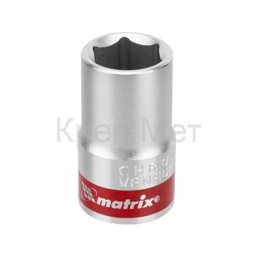 Головка торцевая, 14 мм, шестигранная, CrV, под квадрат 1/2, хромированная Matrix