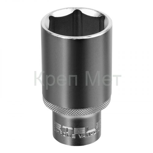 Головка торцевая удлиненная, 30 мм, шестигранная, CrV, под квадрат 1/2 Stels