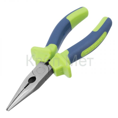 Длинногубцы прямые, 160 мм, двухкомпонентные рукоятки Сибртех