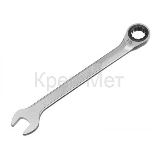 Ключ комбинированный трещоточный, 17 мм, количество зубьев 100 Gross