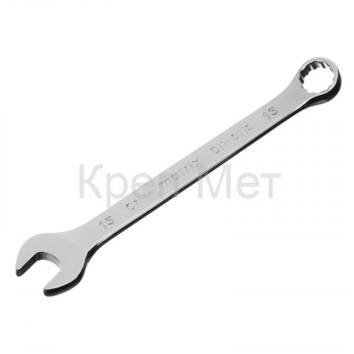 Ключ комбинированный, 15 мм, CrV, полированный хром Matrix