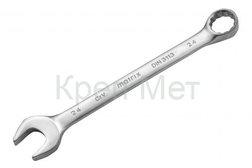 Ключ комбинированный, 24 мм, CrV, матовый хром Matrix
